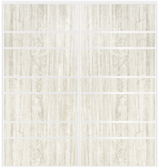 Custom Sliding White Aluminum Doors - Style 09 - 2 doors - Light Aloe Wood - Doors and Beyond