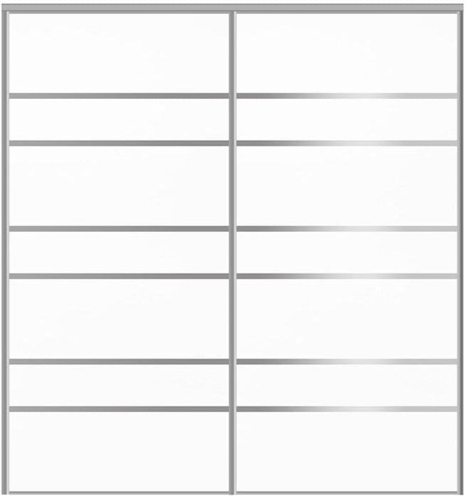 Custom Sliding Aluminum Doors - Style 09 - 2 doors - Soft White - Doors and Beyond