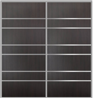 Custom Sliding Aluminum Doors - Style 09 - 2 doors - Premium Wenge - Doors and Beyond