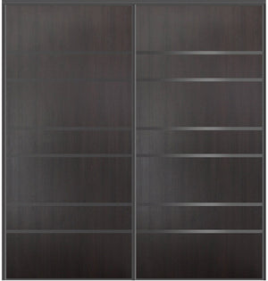 Custom Sliding Black Aluminum Doors - Style 09 - 2 doors - Premium Wenge - Doors and Beyond