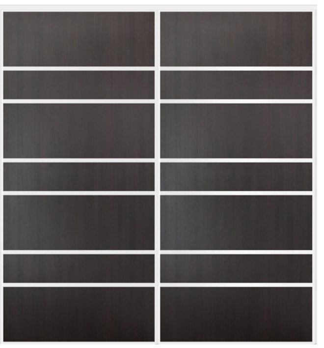 Custom Sliding White Aluminum Doors - Style 09 - 2 doors - Premium Wenge - Doors and Beyond
