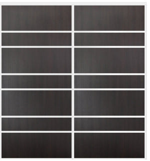 Custom Sliding White Aluminum Doors - Style 09 - 2 doors - Premium Wenge - Doors and Beyond