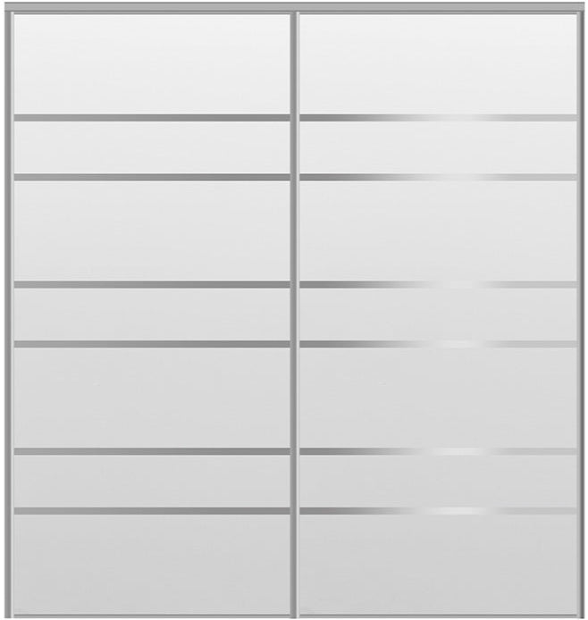 Custom Sliding Aluminum Doors - Style 09 - 2 doors  - White Drawing - Doors and Beyond