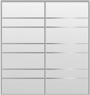 Custom Sliding Aluminum Doors - Style 09 - 2 doors  - White Drawing - Doors and Beyond