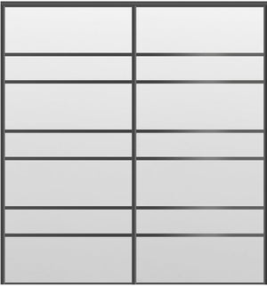 Custom Sliding Black Aluminum Doors - Style 09 - 2 doors - White Drawing - Doors and Beyond