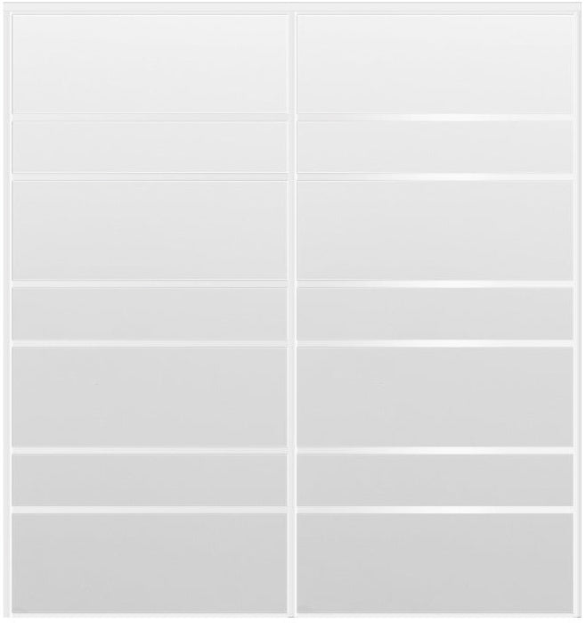 Custom Sliding White Aluminum Doors - Style 09 - 2 doors - White Drawing - Doors and Beyond