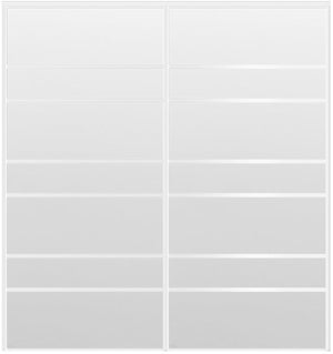 Custom Sliding White Aluminum Doors - Style 09 - 2 doors - White Drawing - Doors and Beyond