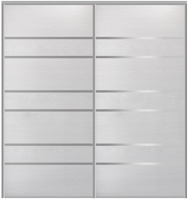 Custom Sliding Aluminum Doors - Style 09 - 2 doors  - White Wenge