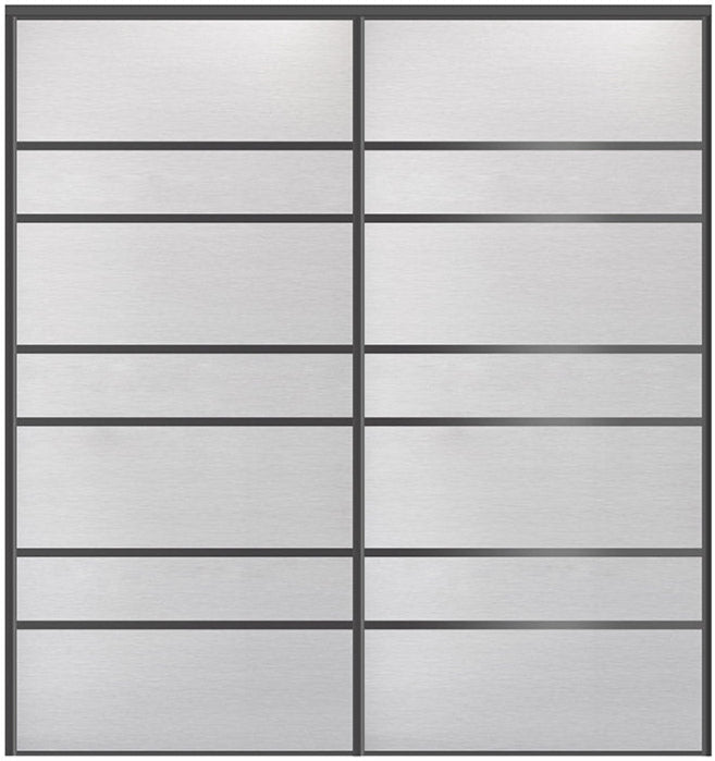 Custom Sliding Black Aluminum Doors - Style 09 - 2 doors - White Wenge - Doors and Beyond