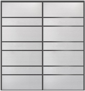 Custom Sliding Black Aluminum Doors - Style 09 - 2 doors - White Wenge - Doors and Beyond