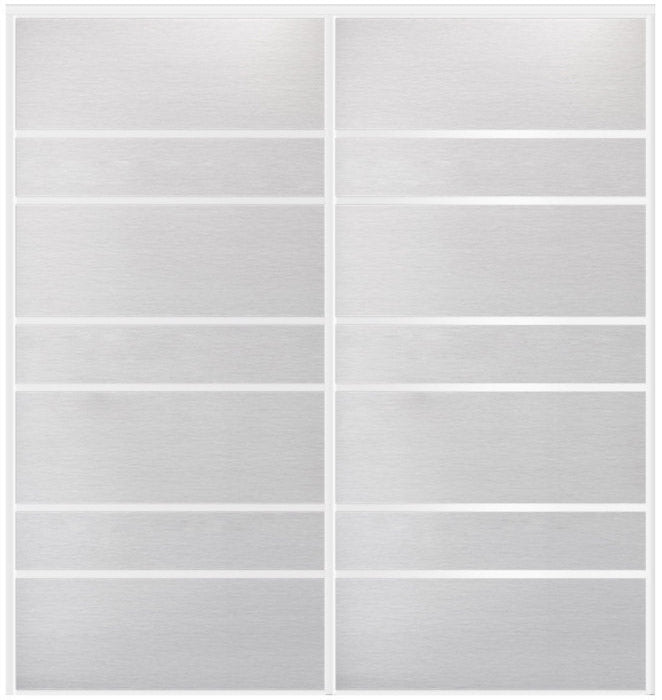 Custom Sliding White Aluminum Doors - Style 09 - 2 doors - White Wenge - Doors and Beyond
