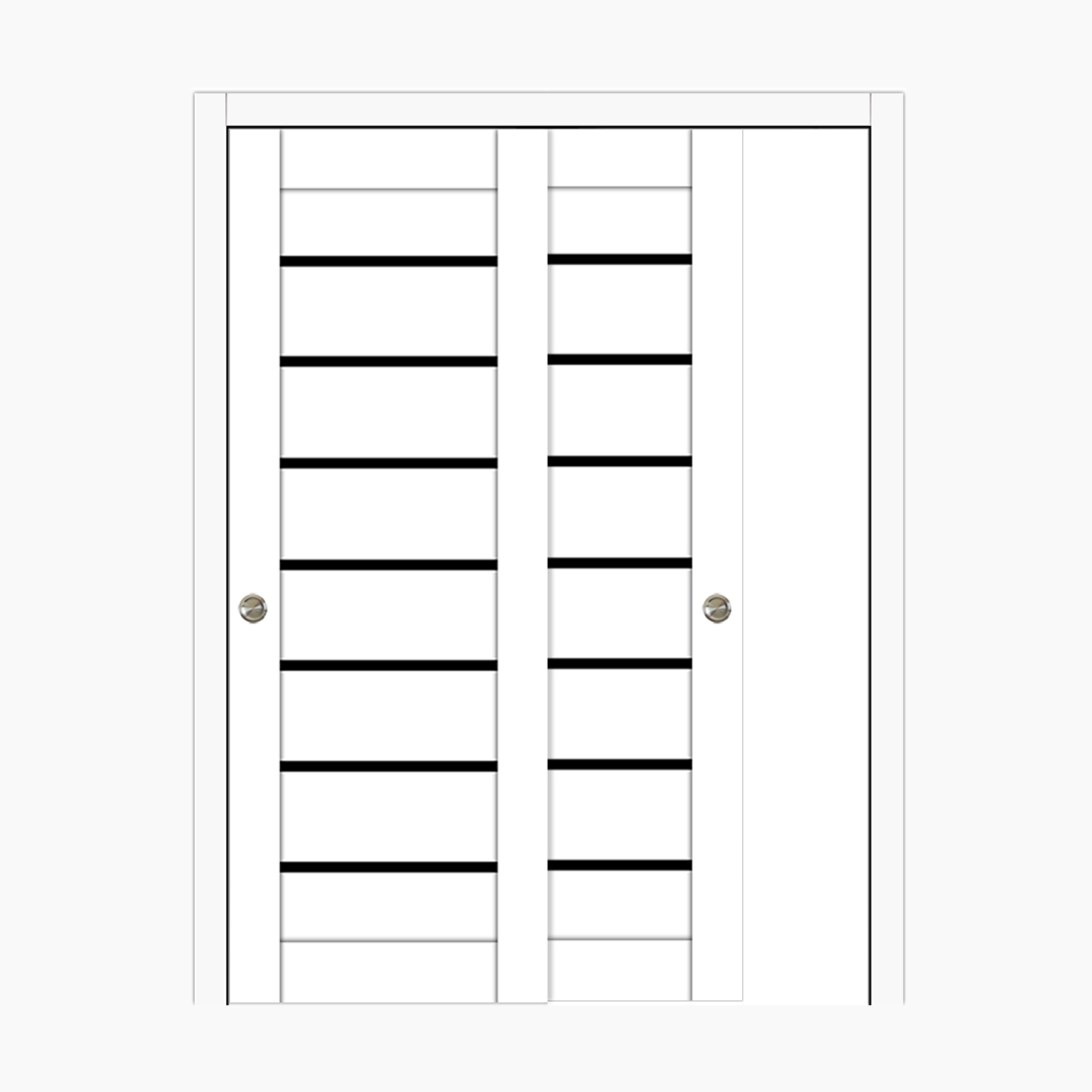 Nova Domino 01 Soft White Laminated Modern ByPass Door