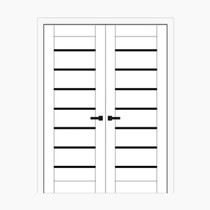 Nova Domino 01 Soft White Laminated Modern Double Pre-hung Door