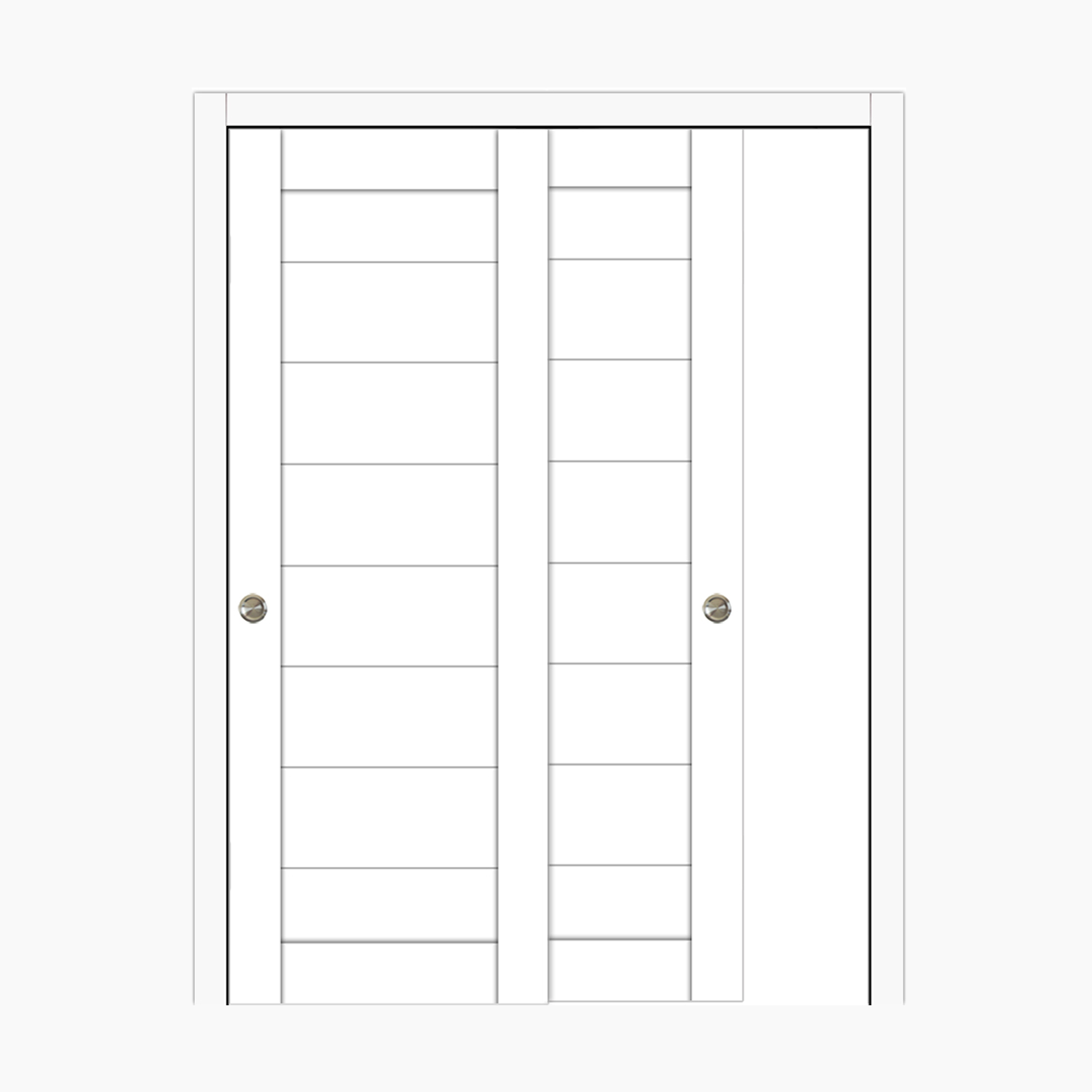 Nova Domino 02 Soft White Laminated Modern ByPass Door