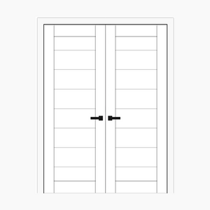 Nova Domino 02 Soft White Laminated Modern Double Pre-hung Door