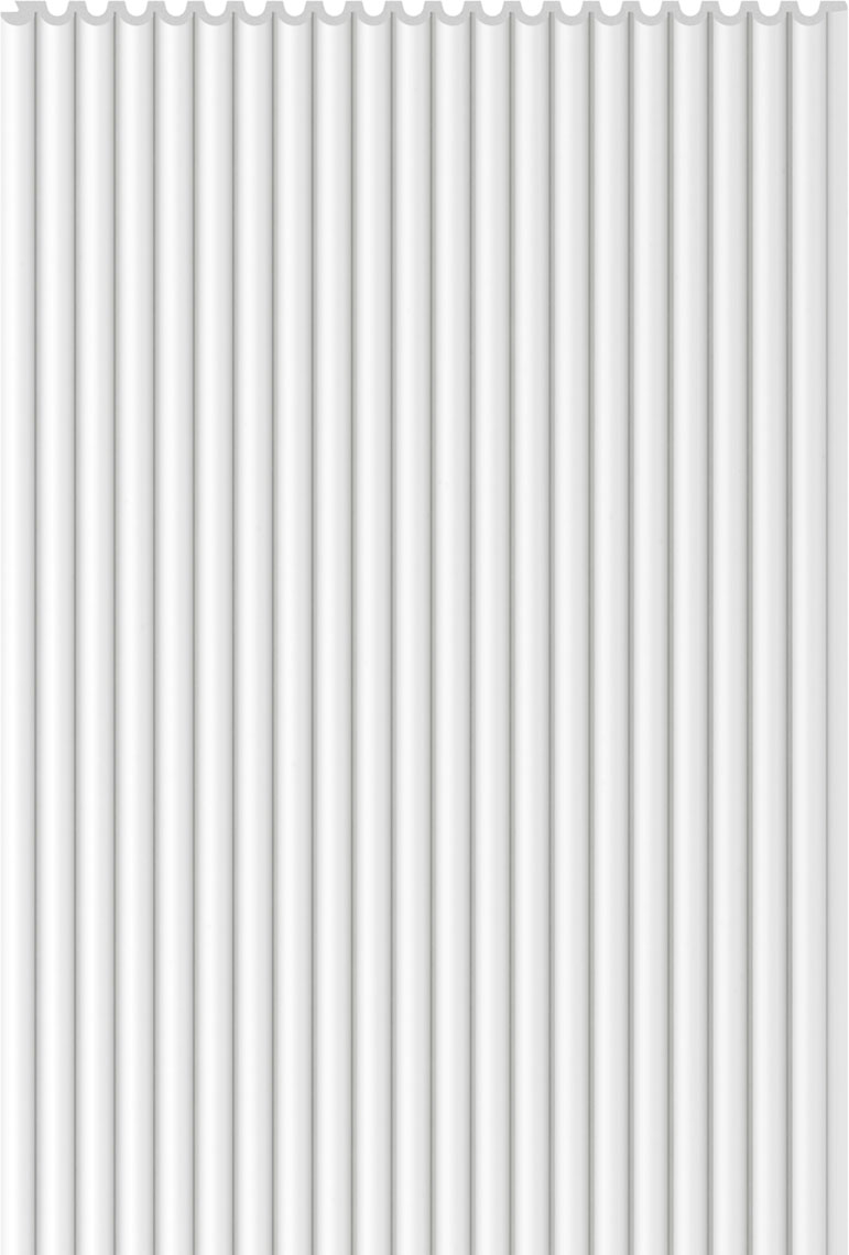 VOX Linerio XS-Line Oval White Slat Panel 12 1/16" x 104 5/16" x 1/4" - Doors and Beyond