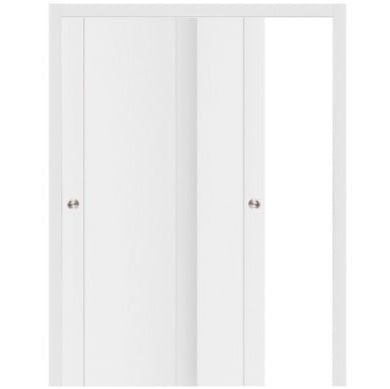 Nova Stile 001 Soft White Laminated Modern Bypass Door - Doors and Beyond