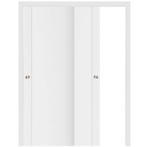 Nova Stile 001 Soft White Laminated Modern Bypass Door - Doors and Beyond