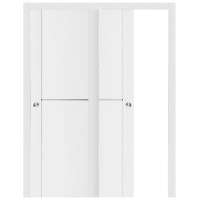 Nova Stile 002 Soft White Laminated Modern Bypass Door - Doors and Beyond