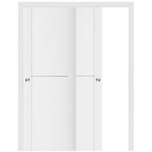 Nova Stile 002 Soft White Laminated Modern Bypass Door - Doors and Beyond
