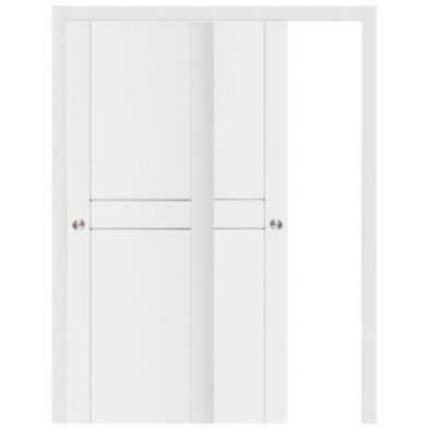 Nova Stile 003 Soft White Laminated Modern Bypass Door - Doors and Beyond