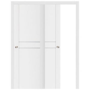 Nova Stile 003 Soft White Laminated Modern Bypass Door - Doors and Beyond