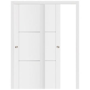 Nova Stile 004 Soft White Laminated Modern Bypass Door - Doors and Beyond