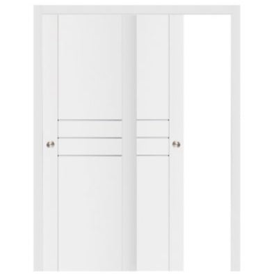 Nova Stile 005 Soft White Laminated Modern Bypass Door - Doors and Beyond