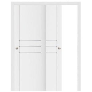 Nova Stile 005 Soft White Laminated Modern Bypass Door - Doors and Beyond
