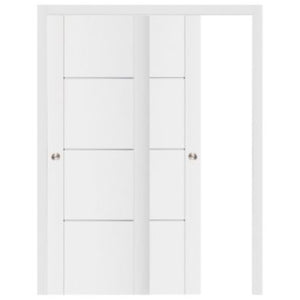 Nova Stile 006 Soft White Laminated Modern Bypass Door - Doors and Beyond