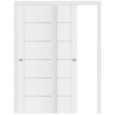 Nova Stile 008 Soft White Laminated Modern Bypass Door - Doors and Beyond