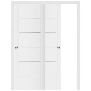 Nova Stile 008 Soft White Laminated Modern Bypass Door - Doors and Beyond