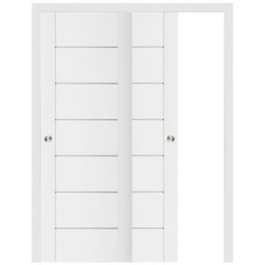 Nova Stile 009 Soft White Laminated Modern Bypass Door - Doors and Beyond
