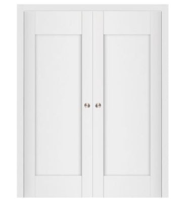 Nova Stile 012 Soft White Laminated Modern Double Pocket Door