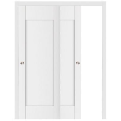 Nova Stile 012 Soft White Laminated Modern Bypass Door - Doors and Beyond
