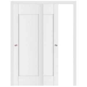 Nova Stile 012 Soft White Laminated Modern Bypass Door - Doors and Beyond