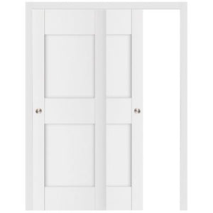 Nova Stile 013 Soft White Laminated Modern Bypass Door - Doors and Beyond