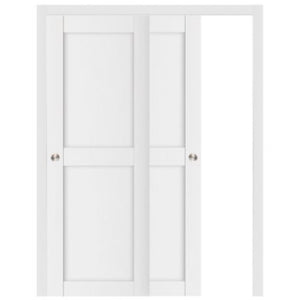 Nova Stile 020 Soft White Laminated Modern Bypass Door - Doors and Beyond