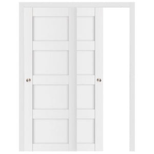 Nova Stile 021 Soft White Laminated Modern Bypass Door - Doors and Beyond