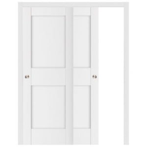 Nova Stile 023 Soft White Laminated Modern Bypass Door - Doors and Beyond