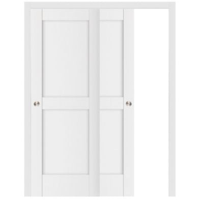 Nova Stile 024 Soft White Laminated Modern Bypass Door - Doors and Beyond