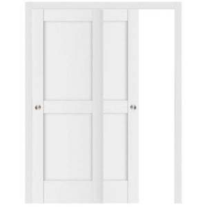 Nova Stile 024 Soft White Laminated Modern Bypass Door - Doors and Beyond