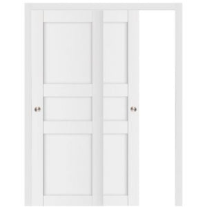 Nova Stile 029 Soft White Laminated Modern Bypass Door - Doors and Beyond