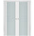 Nova Triplex 005 Soft White Laminated Modern Double Pocket Door