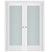 Nova Triplex 056 Soft White Laminated Modern Double Pocket Door