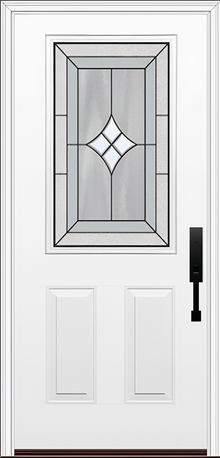 ProVia Legacy Single Entry Door 430 Style Aria Decorative Glass with Patina Caming and Low-E - Doors and Beyond