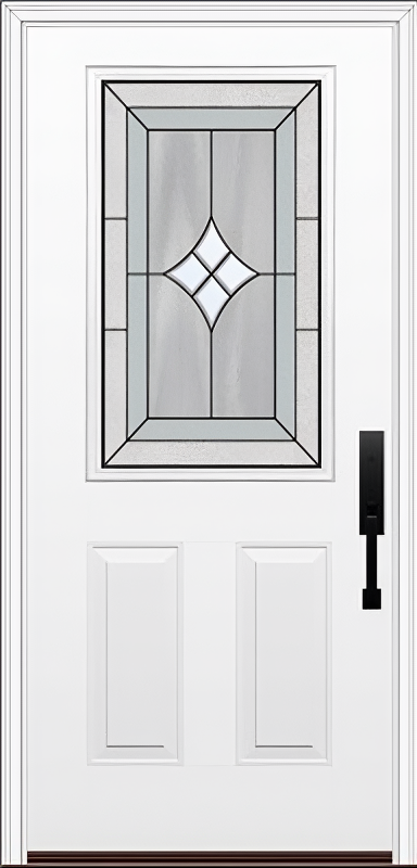 ProVia Legacy Single Entry Door 430 Style Aria Decorative Glass with Patina Caming and Low-E - Doors and Beyond
