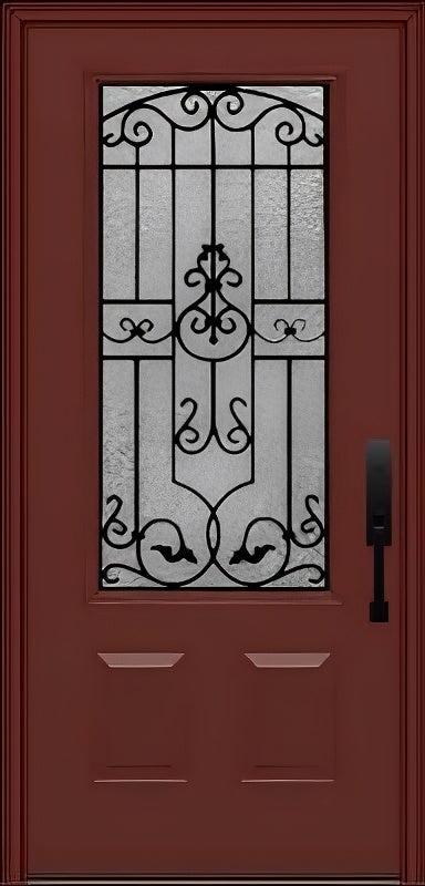 ProVia Legacy Single Entry Door 440 Style Barcelona Decorative Glass With Gluechip Privacy Glass - Doors and Beyond
