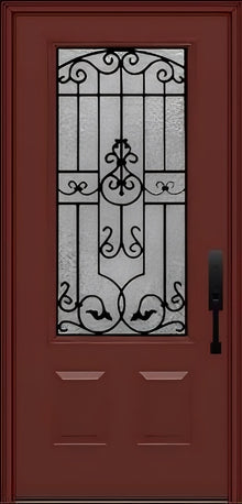 ProVia Legacy Single Entry Door 440 Style Barcelona Decorative Glass With Gluechip Privacy Glass - Doors and Beyond