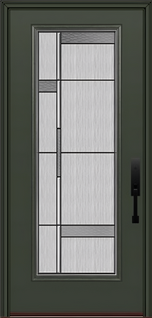 ProVia Legacy Single Entry Door 460 Style Manhattan Decorative Glass with Patina Caming and Low-E - Doors and Beyond